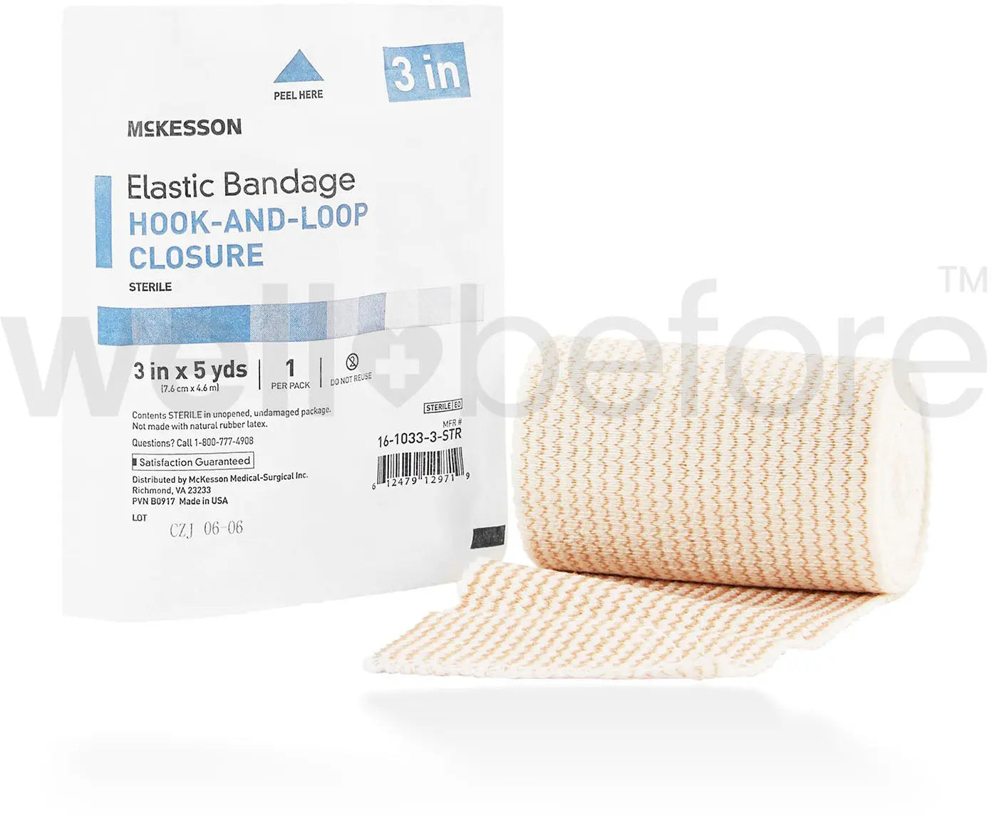 McKesson Elastic Bandage Hook-and-Loop Closure
