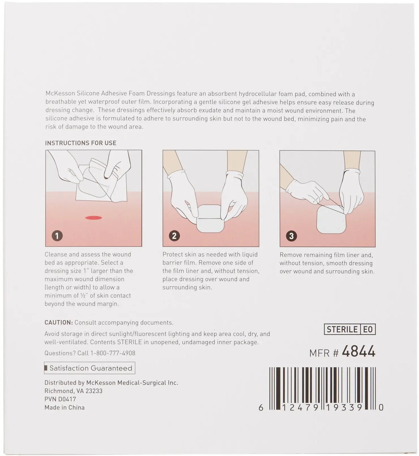 McKesson Hydrocellular Foam Dressings Silicone Adhesive