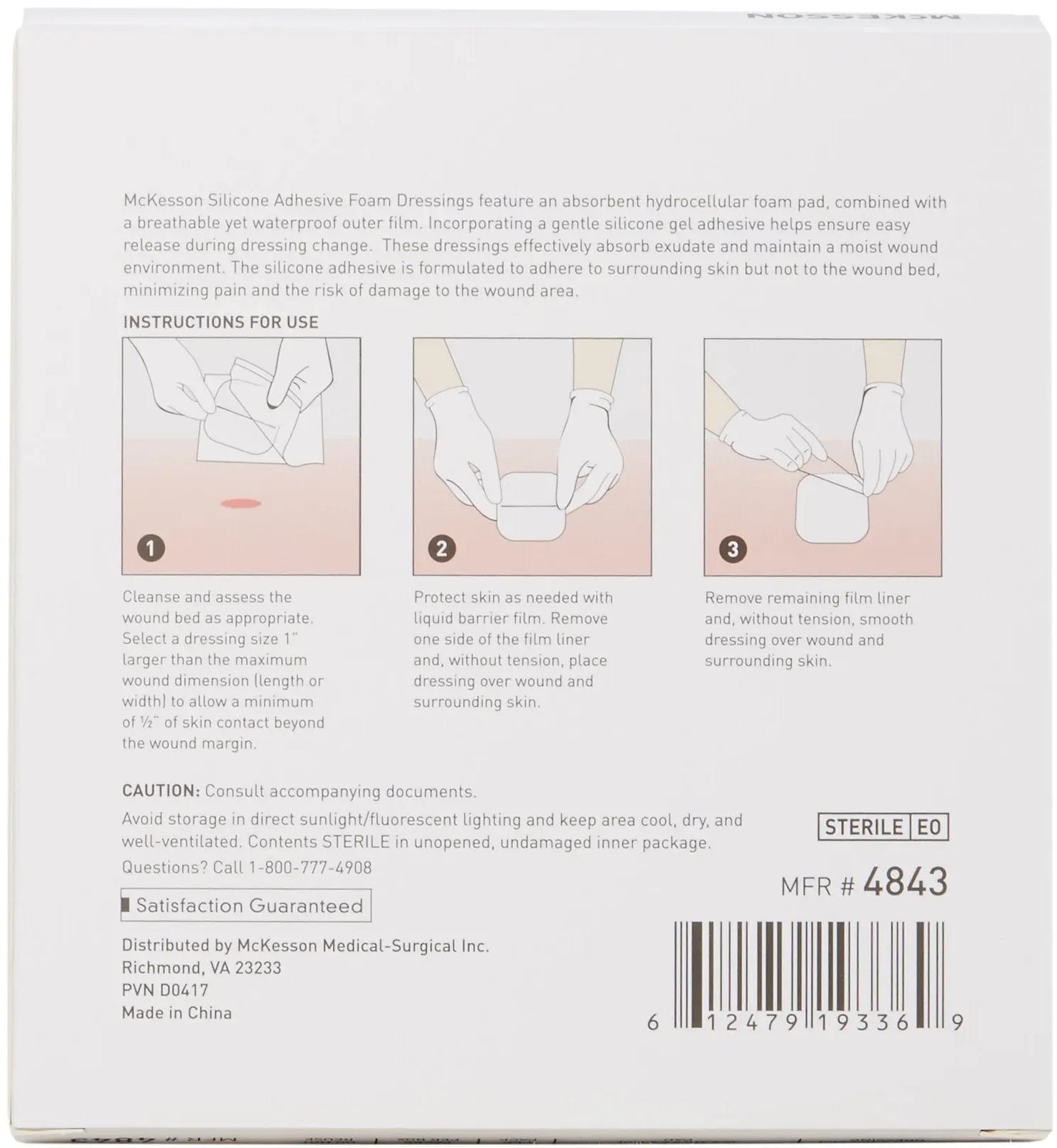 McKesson Hydrocellular Foam Dressings Silicone Adhesive