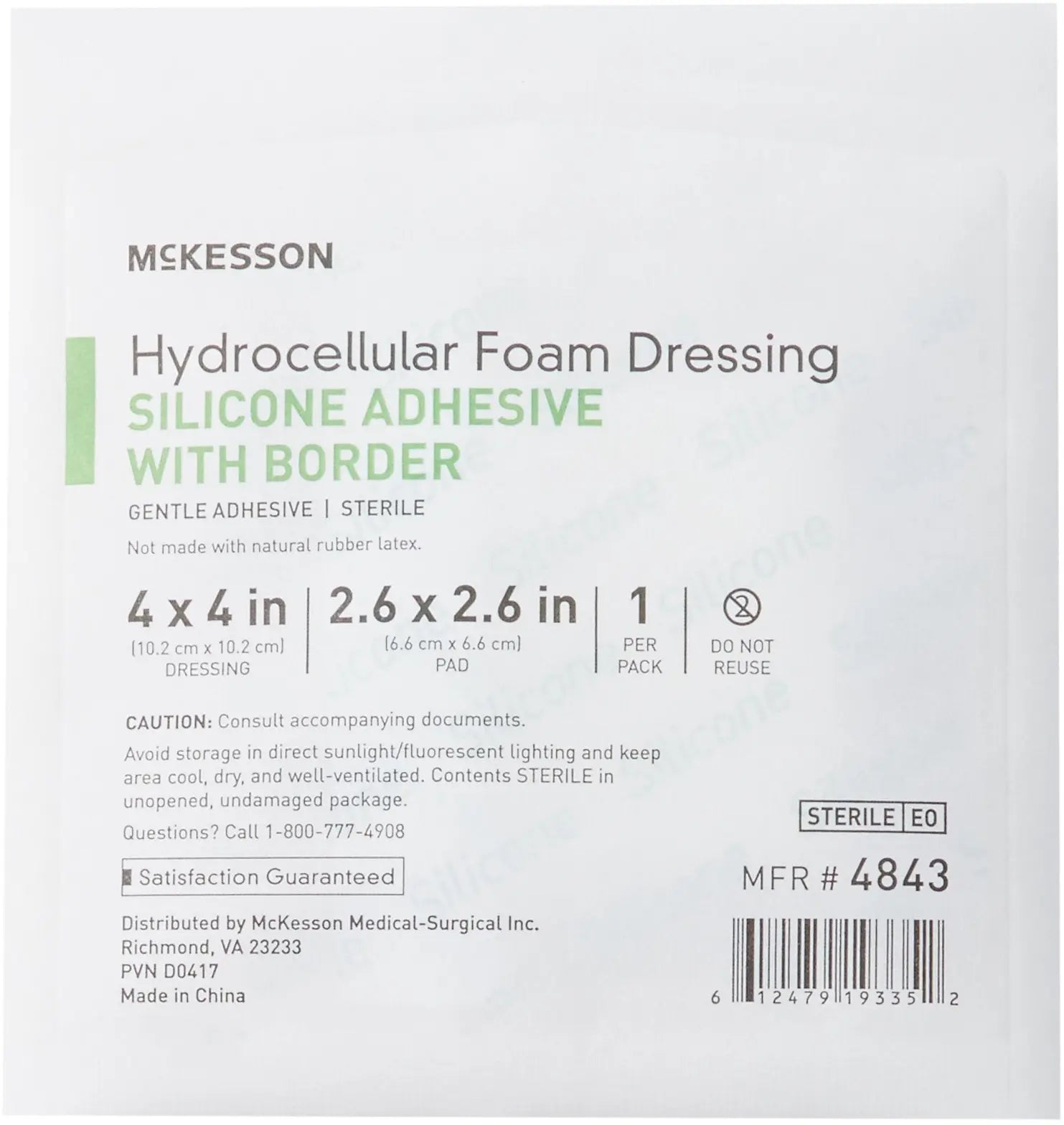 McKesson Hydrocellular Foam Dressings Silicone Adhesive