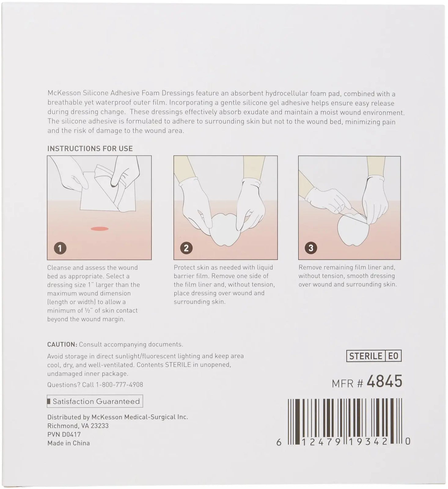 McKesson Hydrocellular Foam Dressings Silicone Adhesive