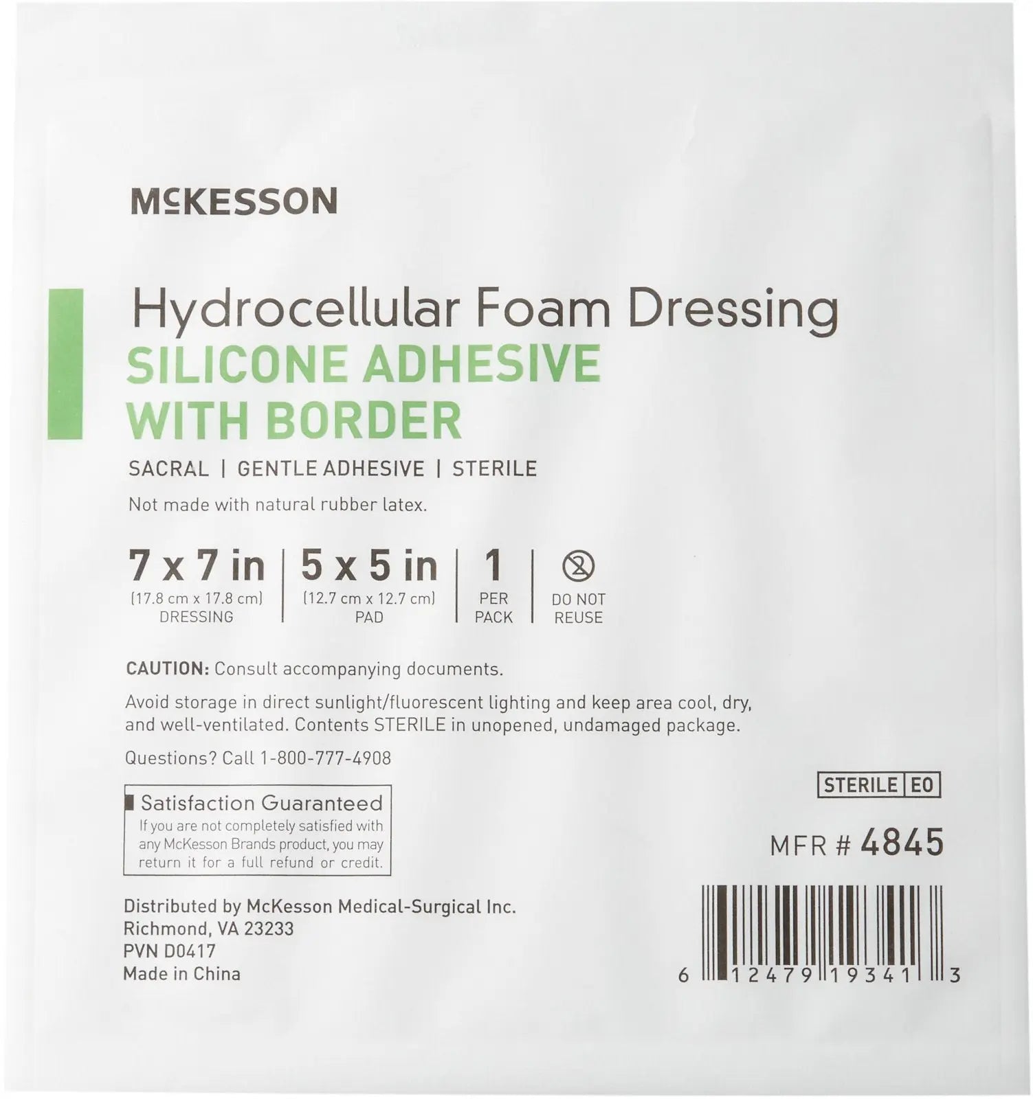 McKesson Hydrocellular Foam Dressings Silicone Adhesive