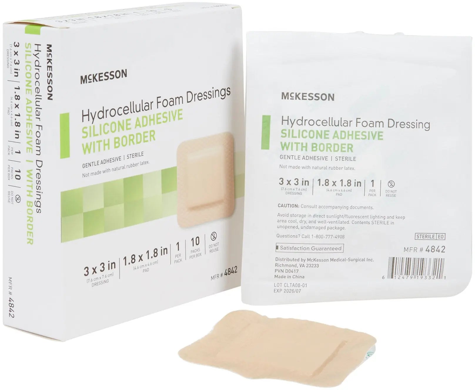 McKesson Hydrocellular Foam Dressings Silicone Adhesive