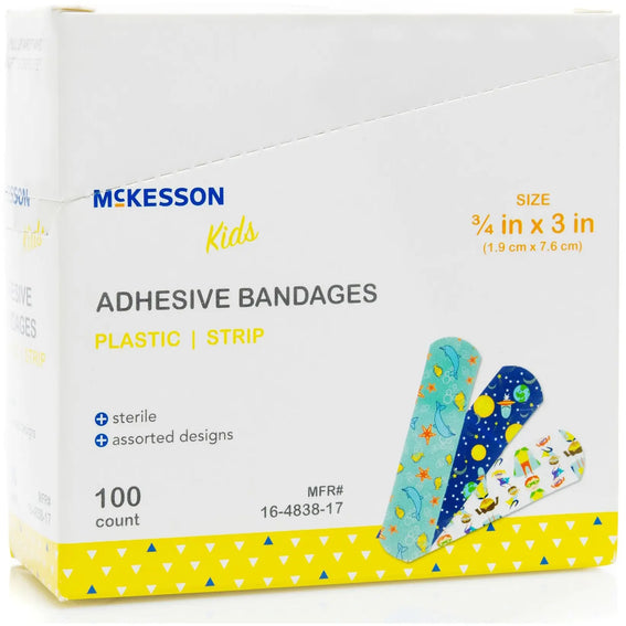 McKesson Kids Adhesive Bandages Plastic Strip