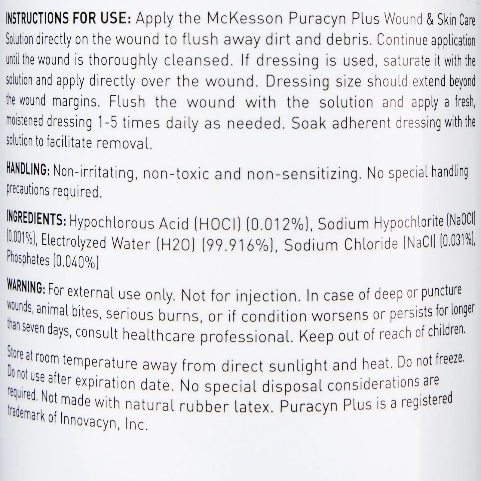 McKesson Puracyn Plus Wound & Skin Care Solution
