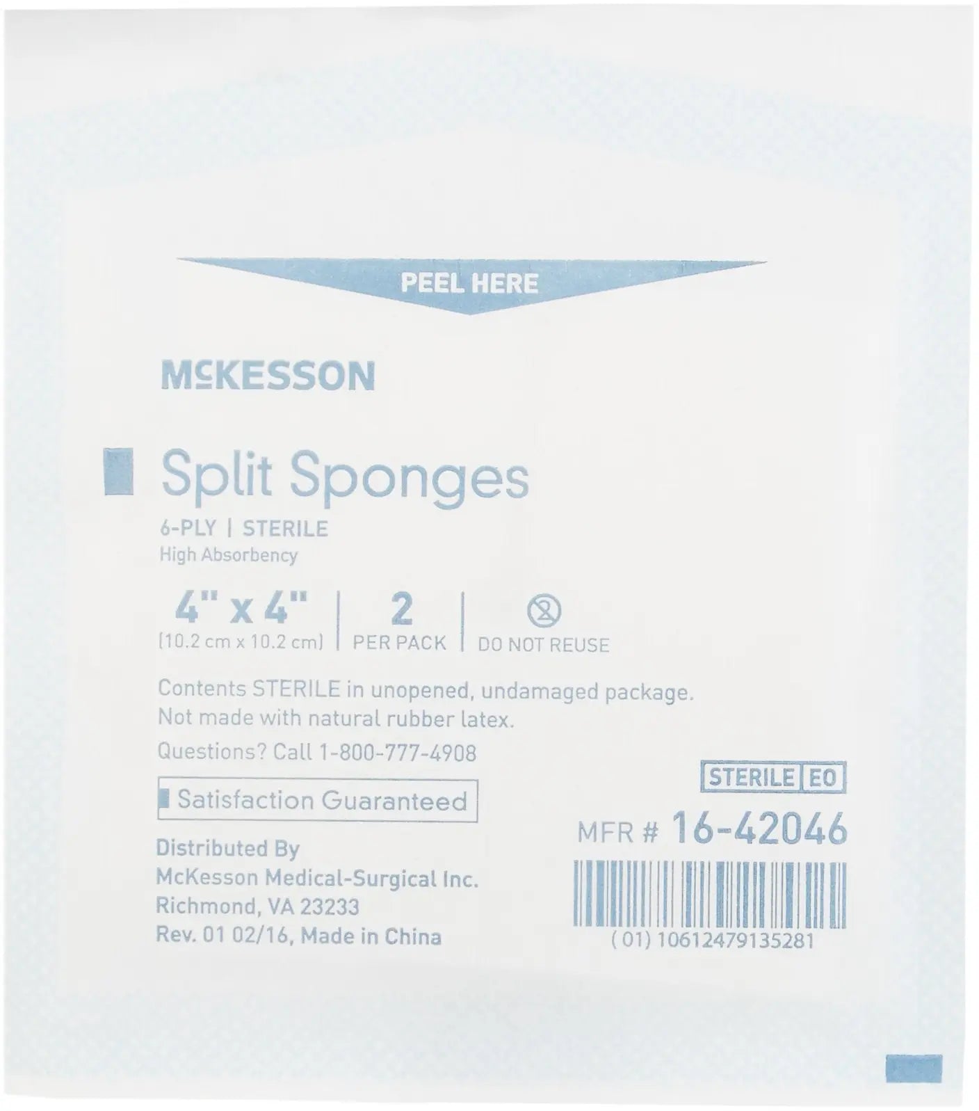 McKesson Split Sponges Sterile
