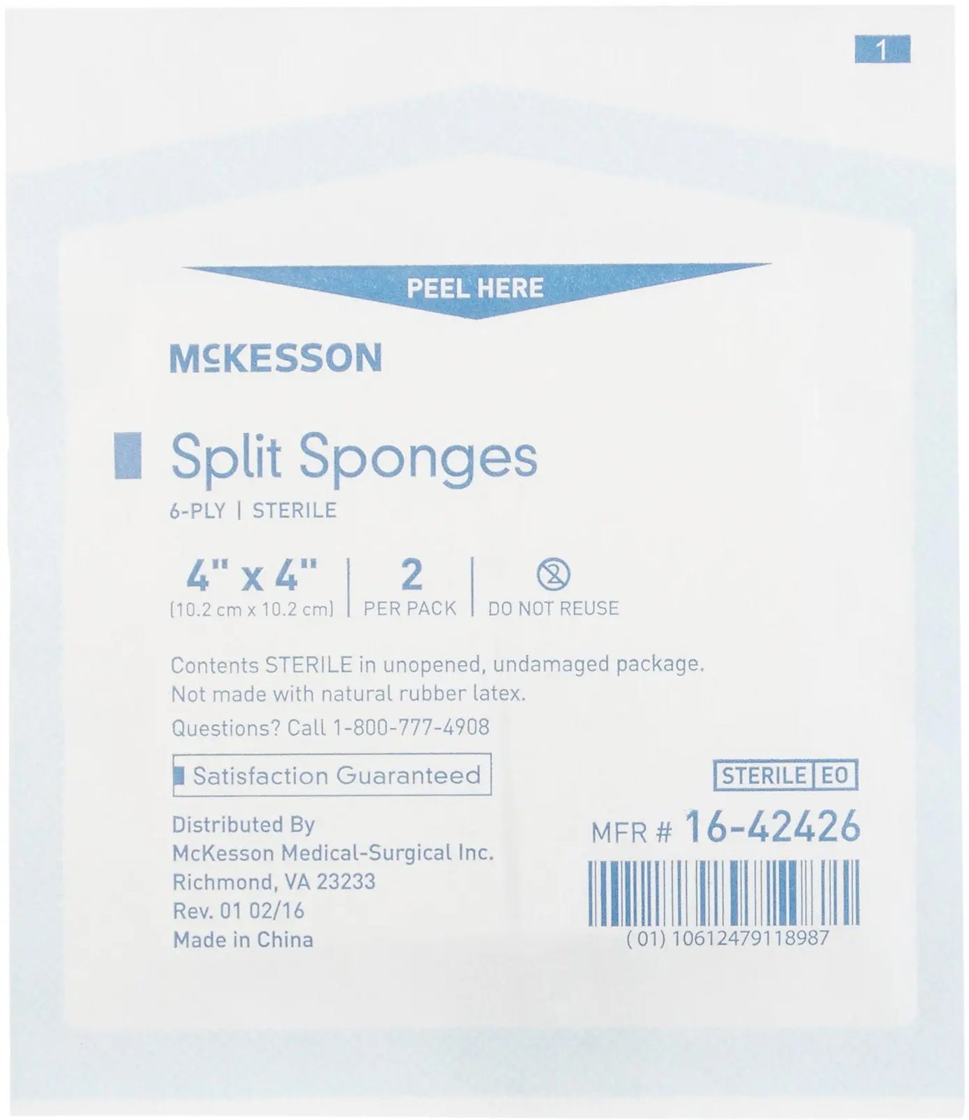 McKesson Split Sponges Sterile