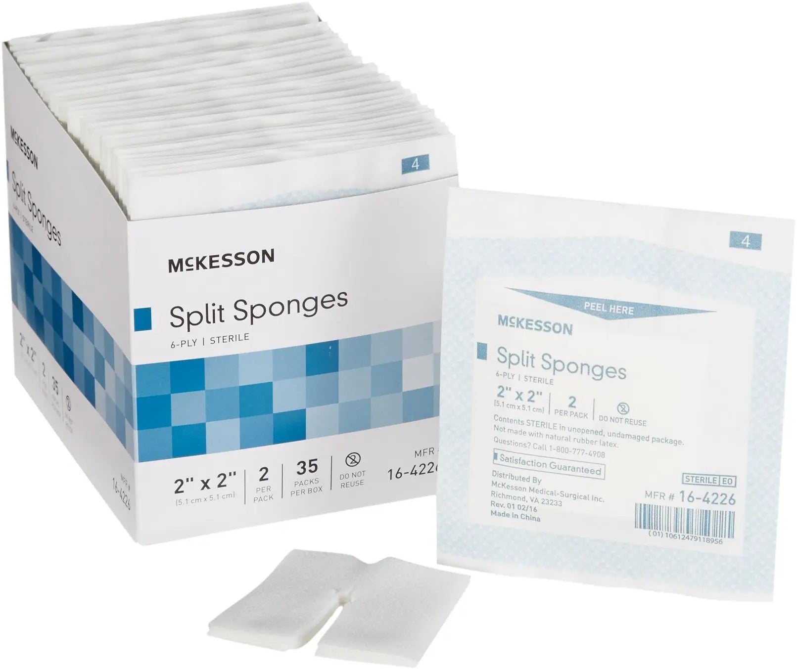 McKesson Split Sponges Sterile