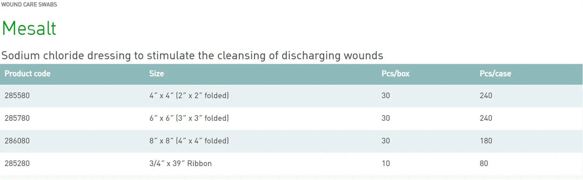 Mesalt Impregnated Dressing