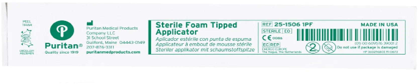 Puritan Sterile Standard Foam Swab with Polystyrene Handle