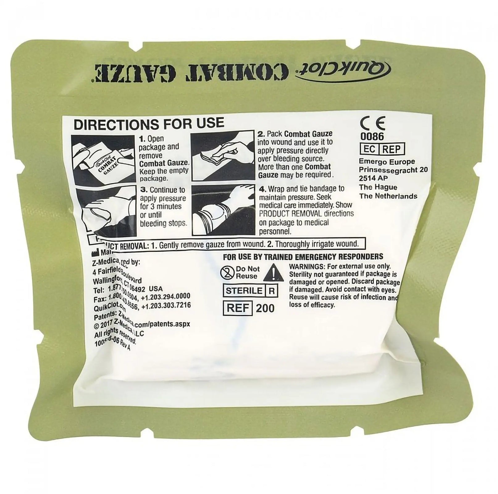 Quikclot Combat Gauze Hemostatic Dressing