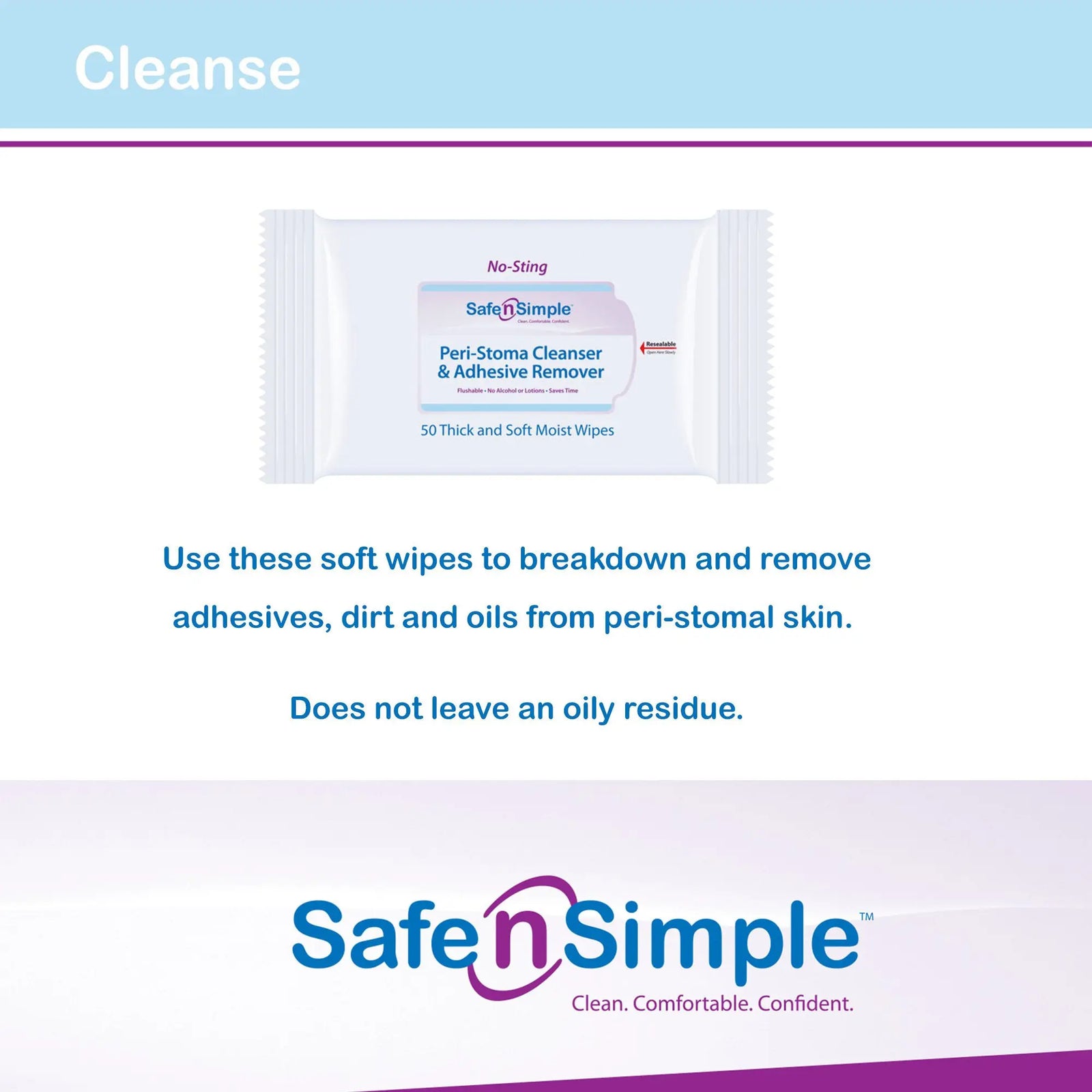 Safe N Simple Peri-Stoma Cleanser & Adhesive Remover