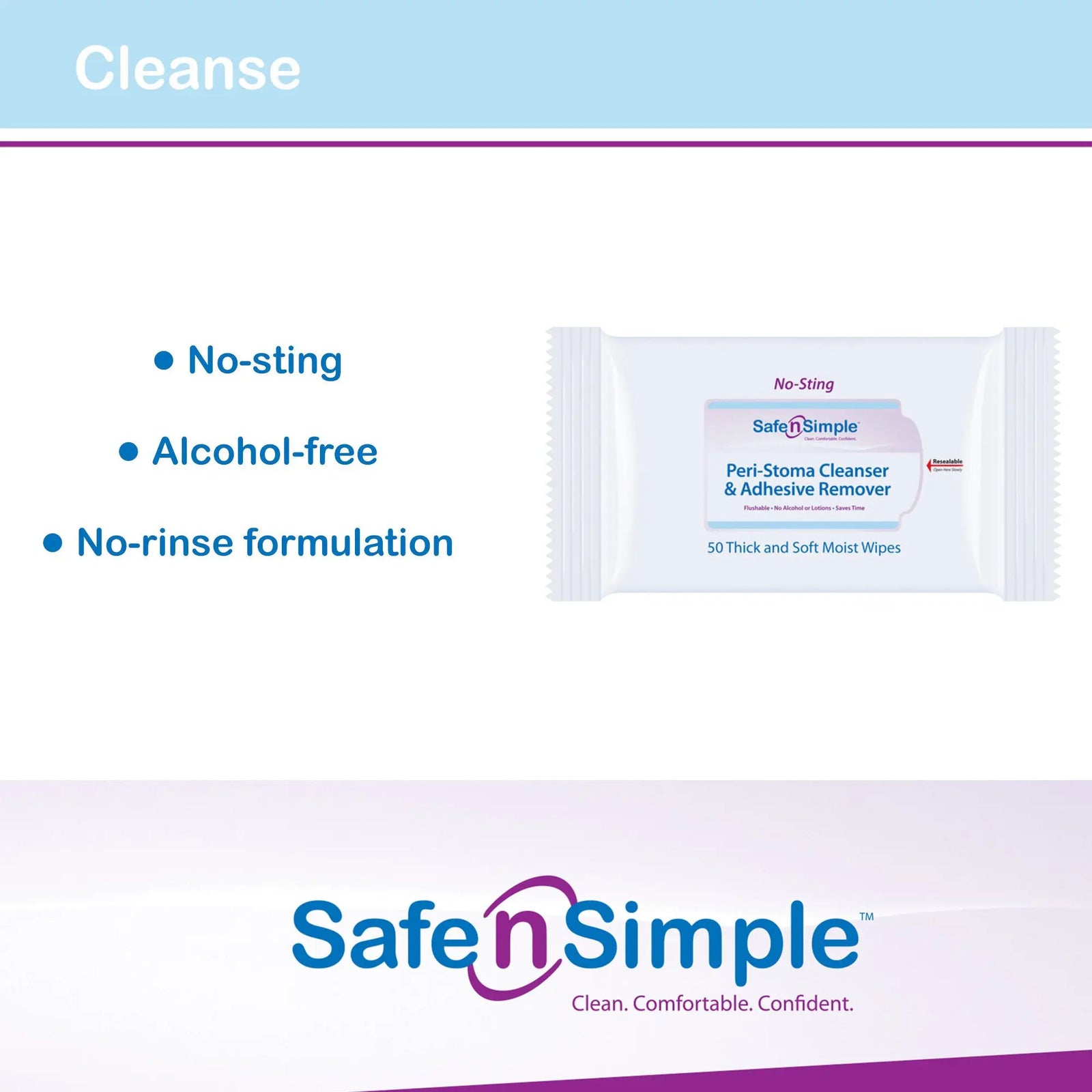 Safe N Simple Peri-Stoma Cleanser & Adhesive Remover