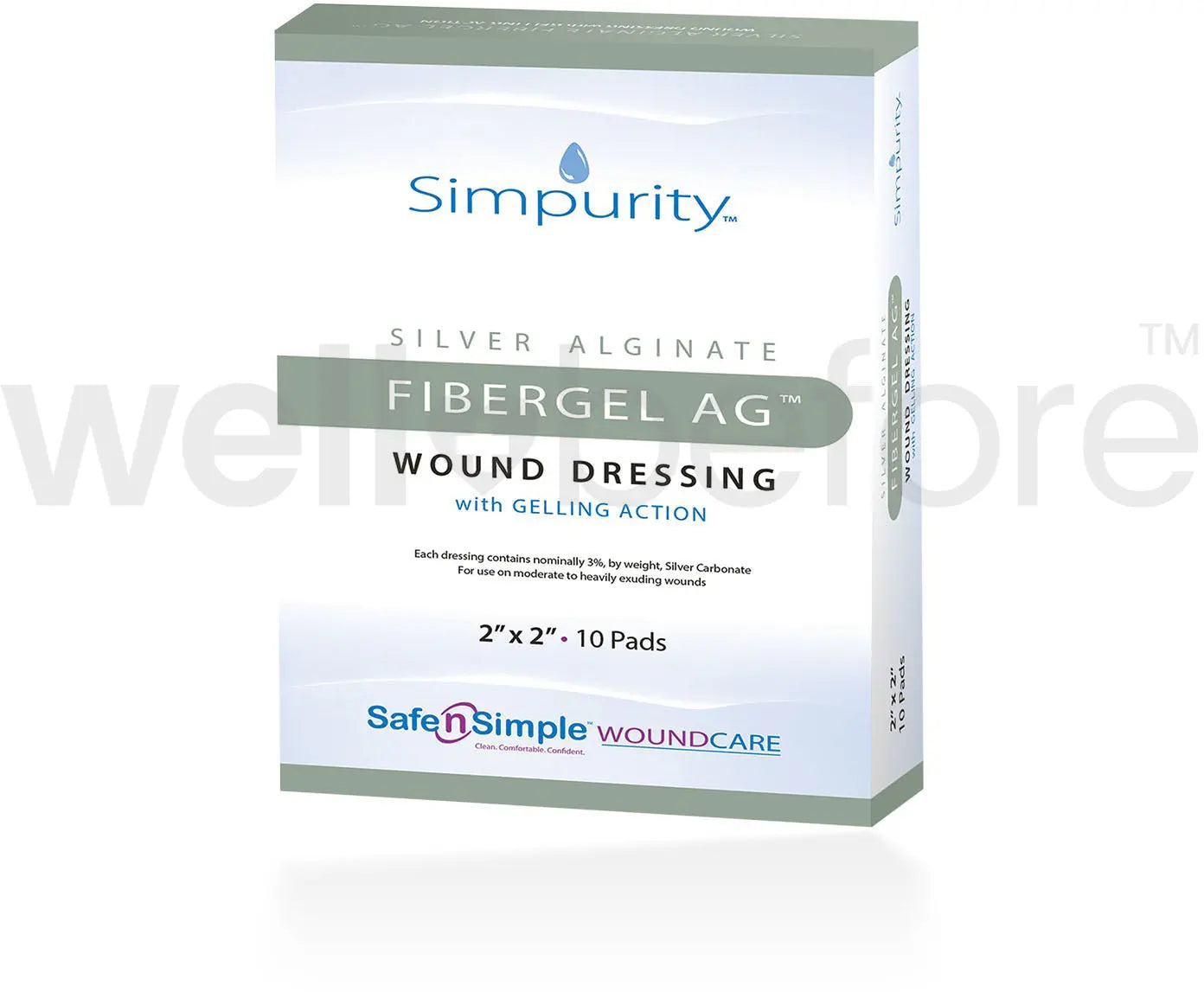 Safe N Simple Simpurity Silver Alginate Fibergel AG Wound Dressing with Gelling Action