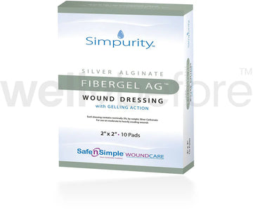 Safe N Simple Simpurity Silver Alginate Fibergel AG Wound Dressing with Gelling Action