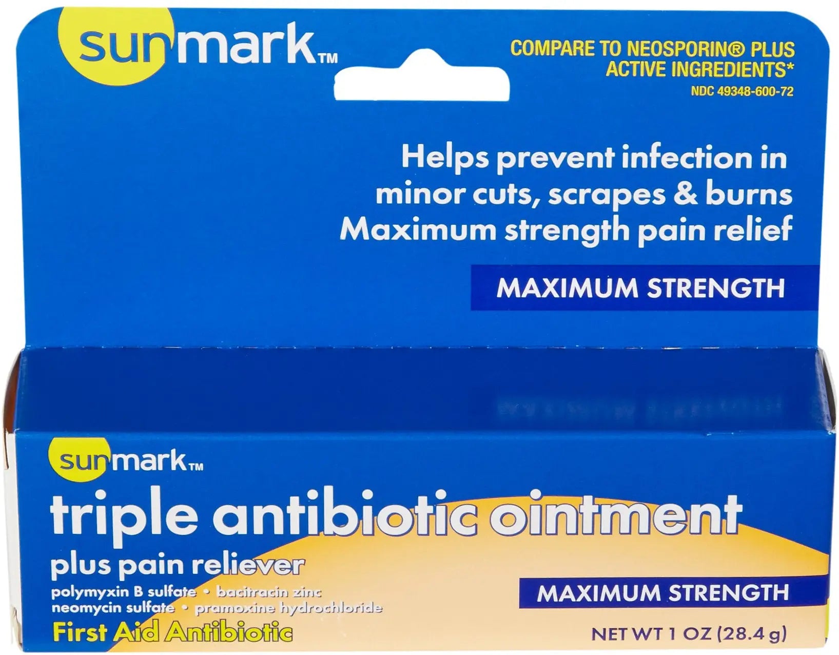 Sunmark Triple Antibiotic Ointment plus Pain Reliever