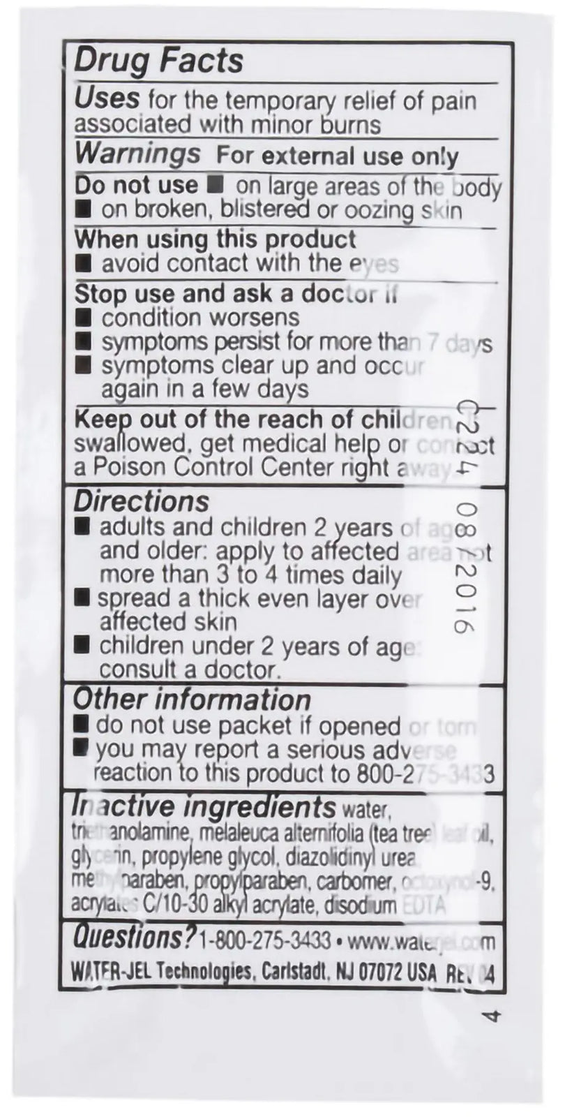 Water Jel Burn Jel External Analgesic