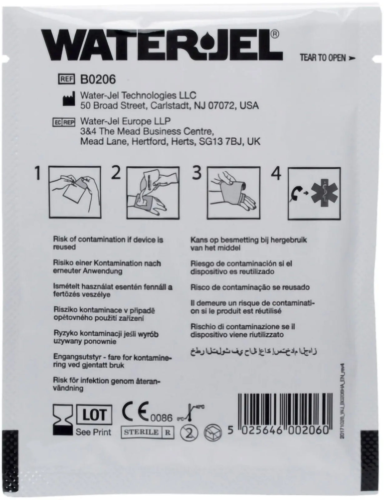 Water Jel Sterile Gel-Soaked Burn Dressing