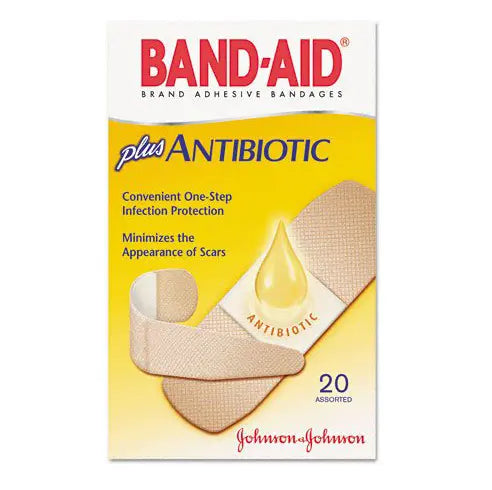 Johnson & Johnson Band-Aid Brand Adhesive Bandages Plus Antibiotic