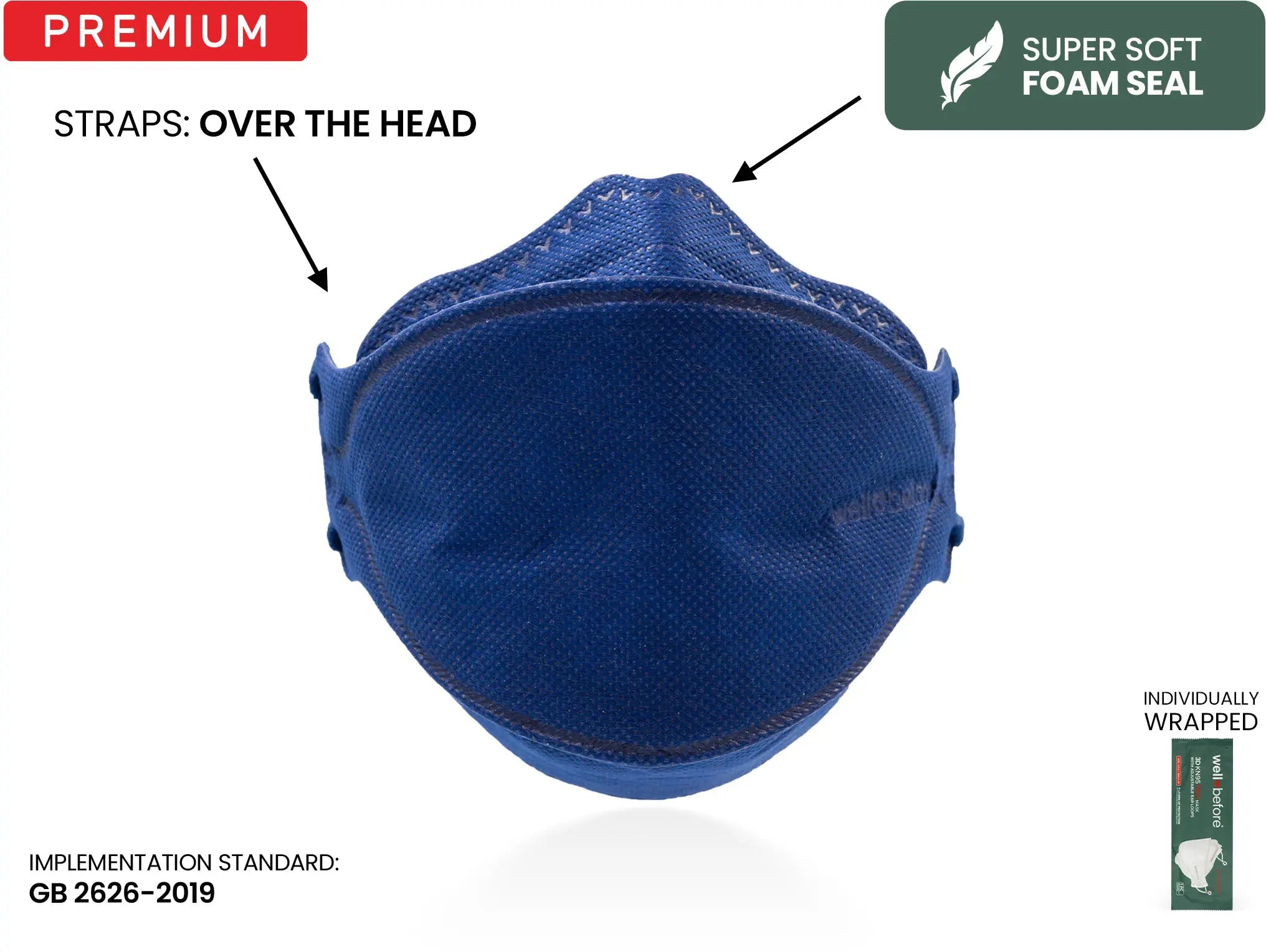 KN95 3D Pro Face Mask | Premium 3D Fit, Anti-fogging, Adjustable Ear Loops - Bag of 10