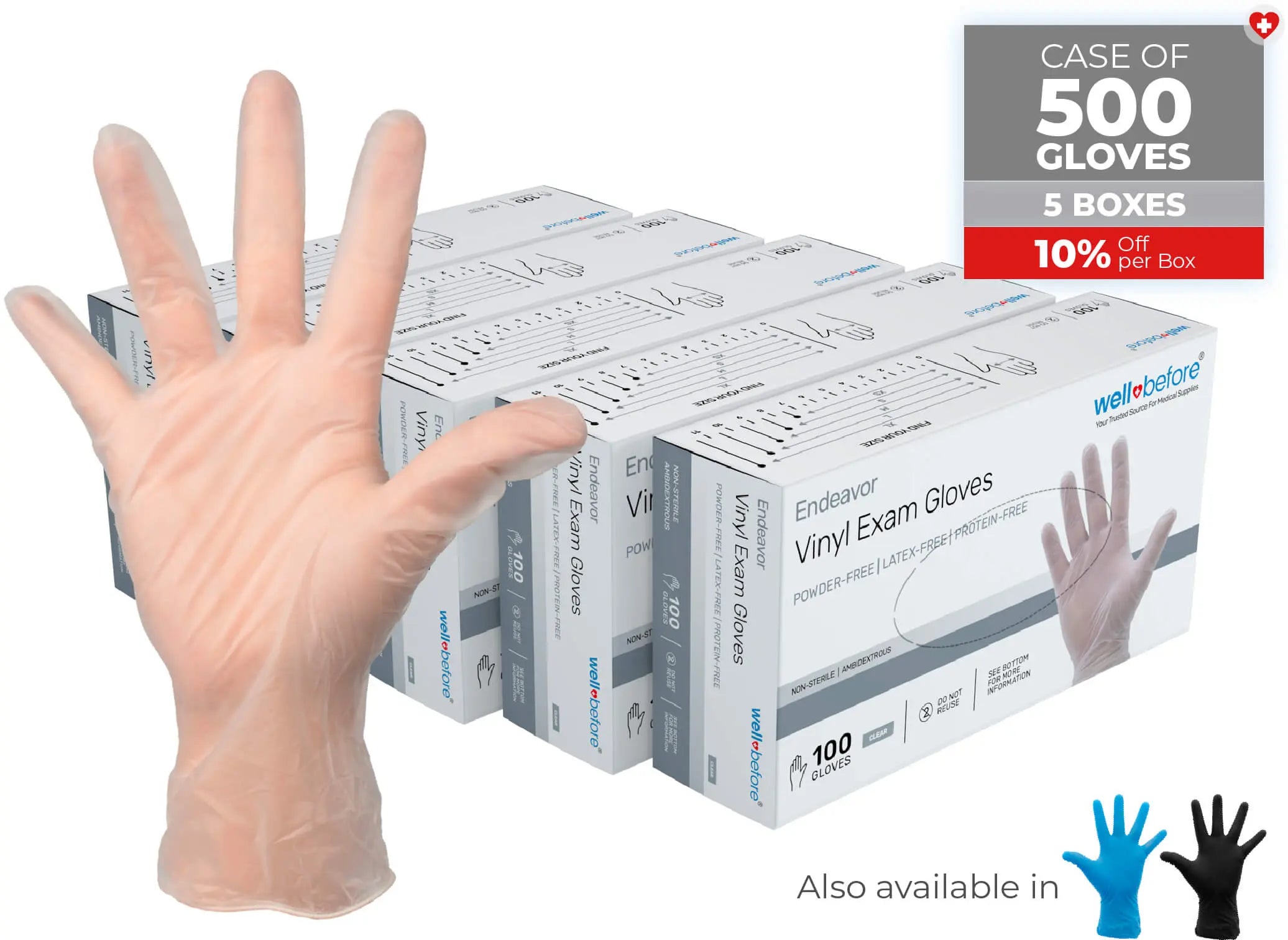 WellBefore Endeavor Vinyl Examination Gloves For Bulk Orders