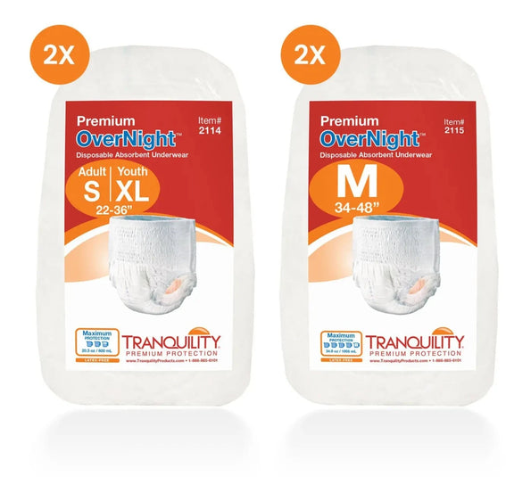 Tranquility Premium OverNight Disposable Absorbent Underwear - Try Before You Buy!