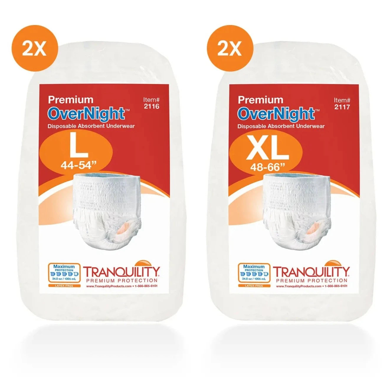 Tranquility Premium OverNight Disposable Absorbent Underwear - Sample Pack