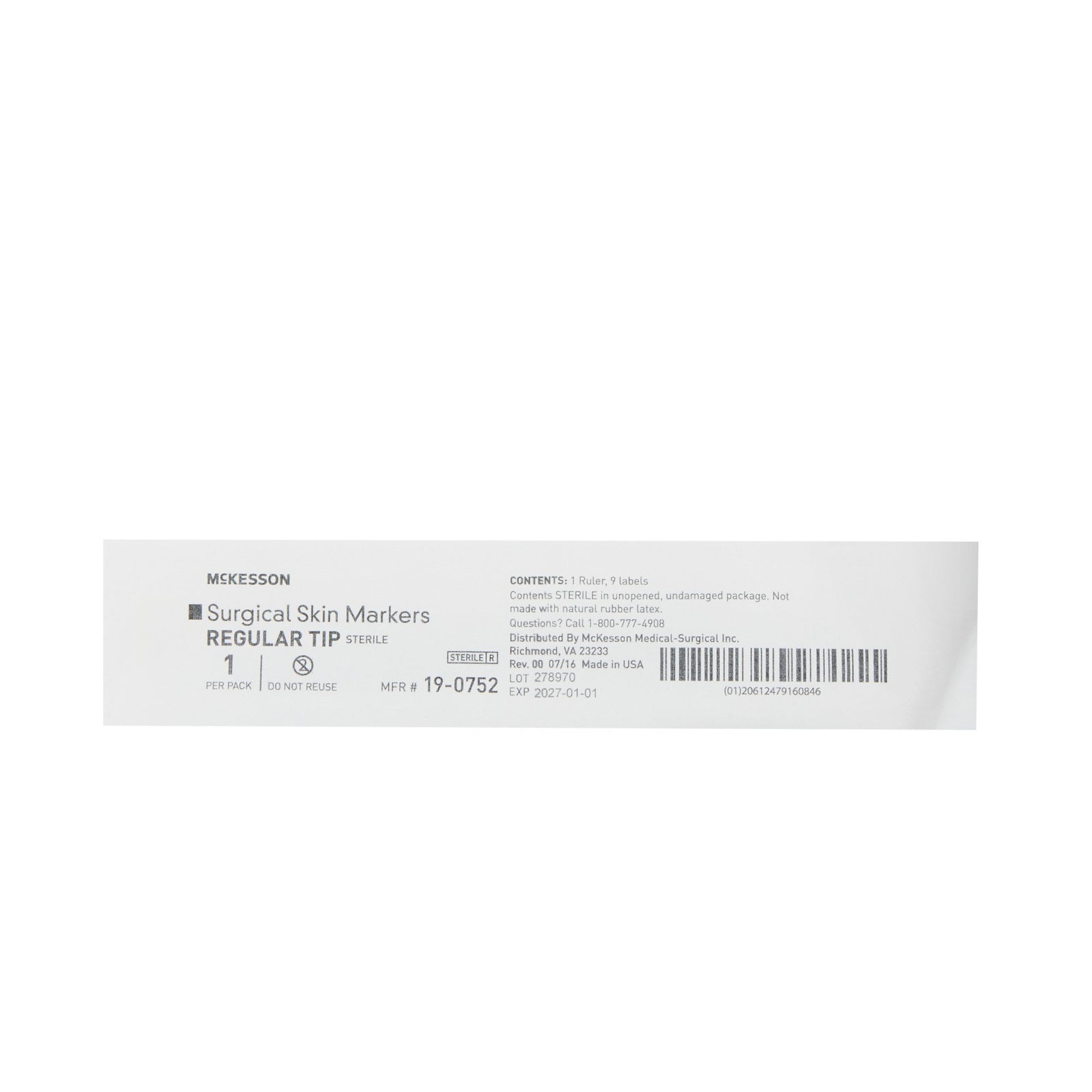 McKesson Skin Marker with Ruler and Labels