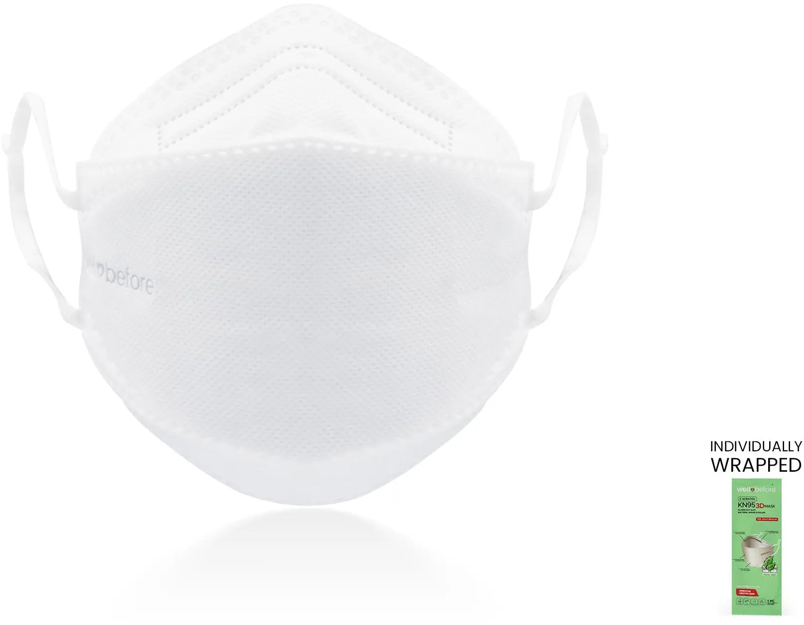 KN95 3D Face Mask | Comfort 3D Fit, Adjustable Ear Loops - Bag of 10