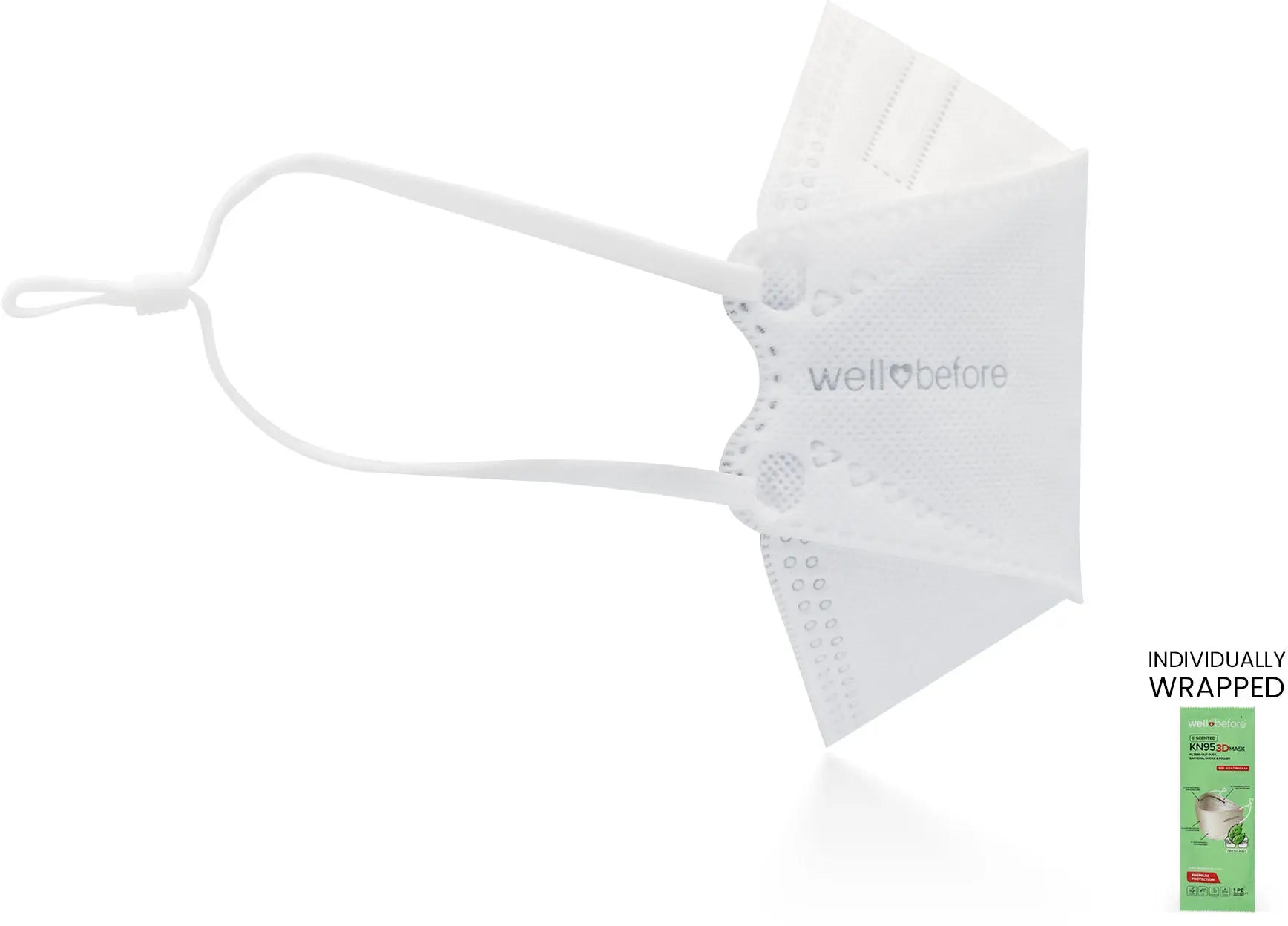 KN95 3D Face Mask | Comfort 3D Fit, Adjustable Ear Loops - Bag of 10