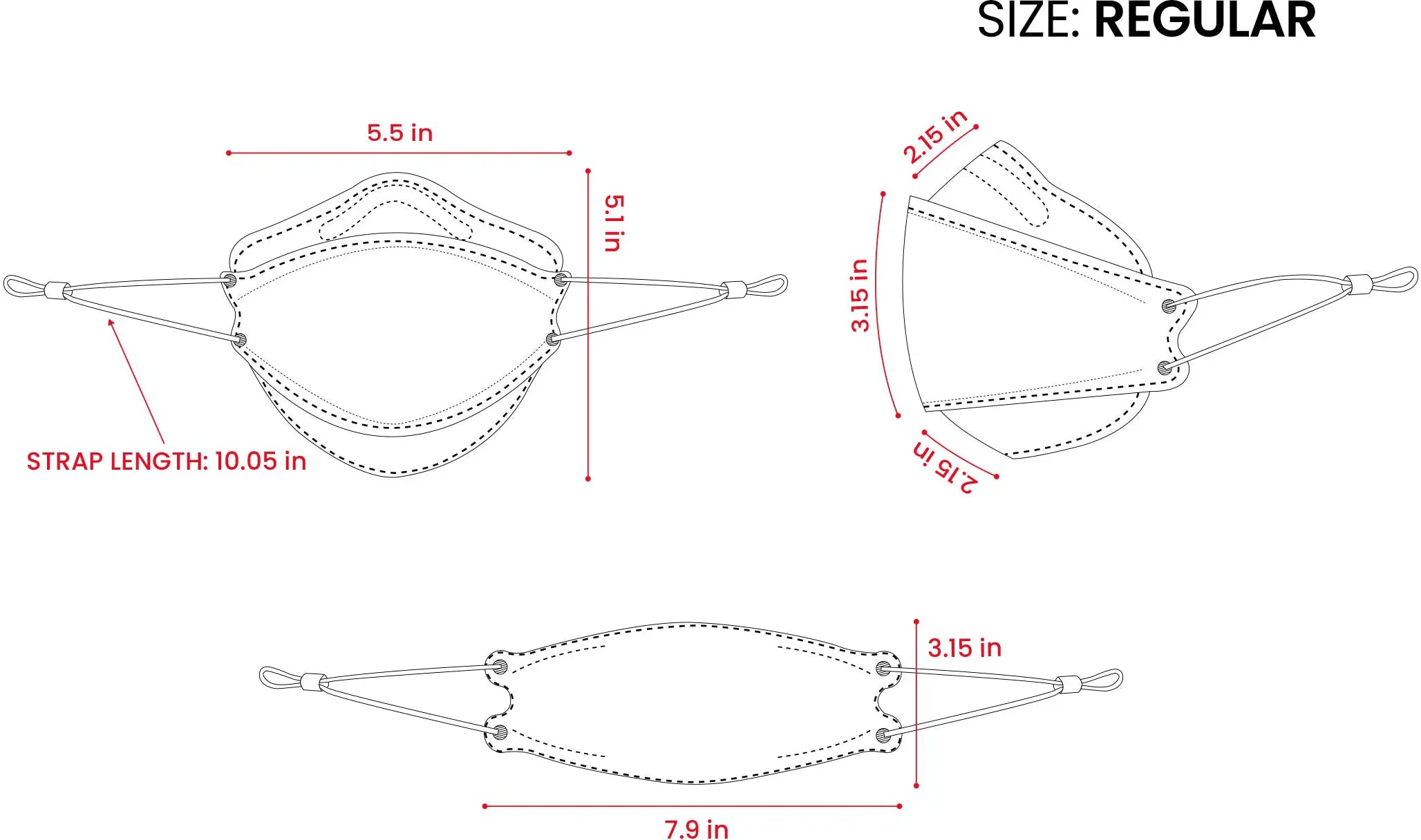 KN95 3D Face Mask | Comfort 3D Fit, Adjustable Ear Loops - Bag of 10