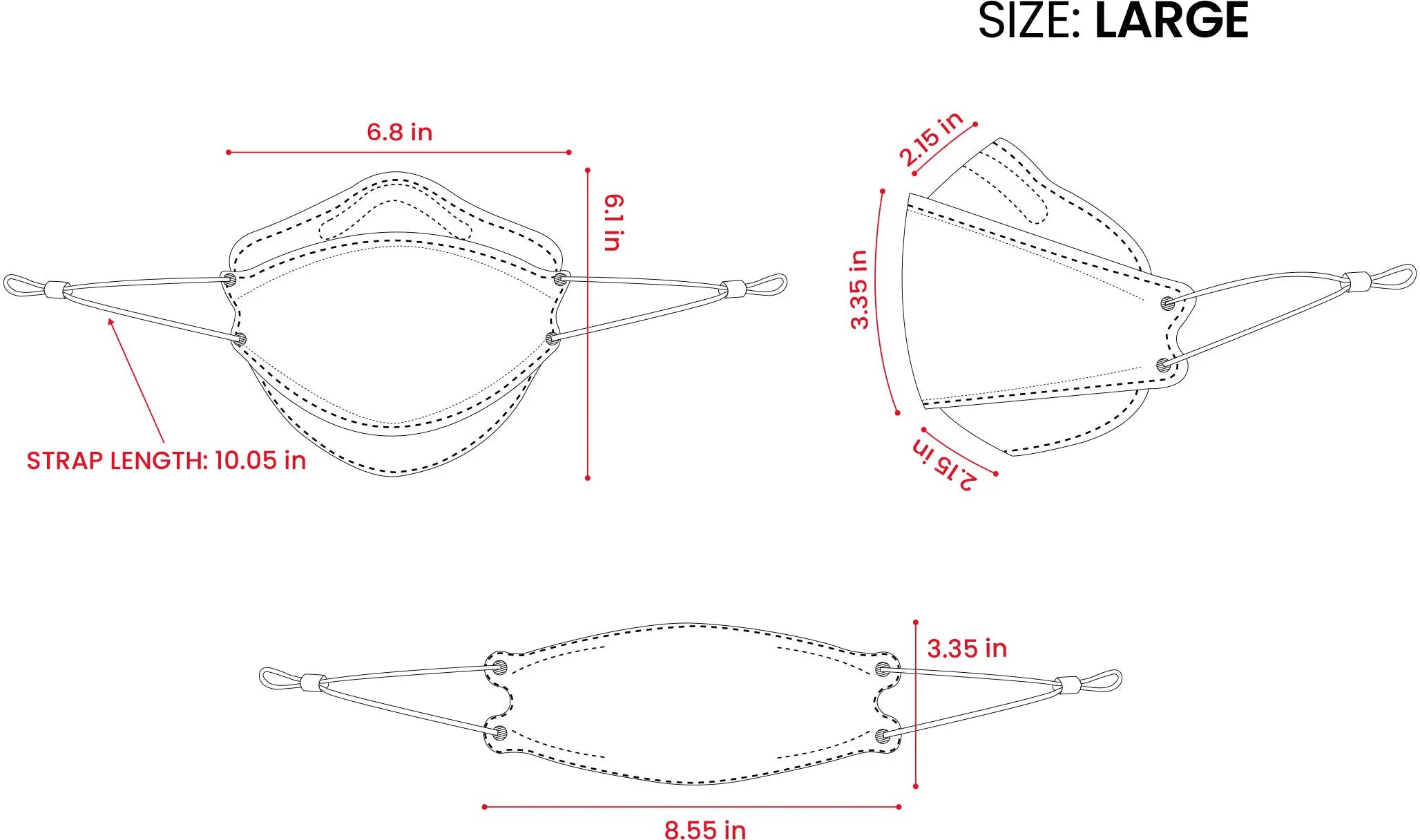 KN95 3D Face Mask | Comfort 3D Fit, Adjustable Ear Loops - Bag of 10