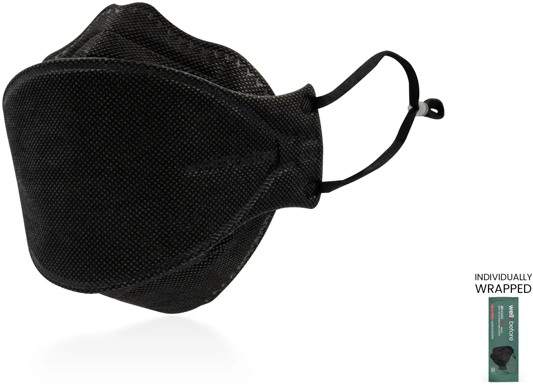 KN95 3D Face Mask | Comfort 3D Fit, Adjustable Ear Loops - Bag of 10