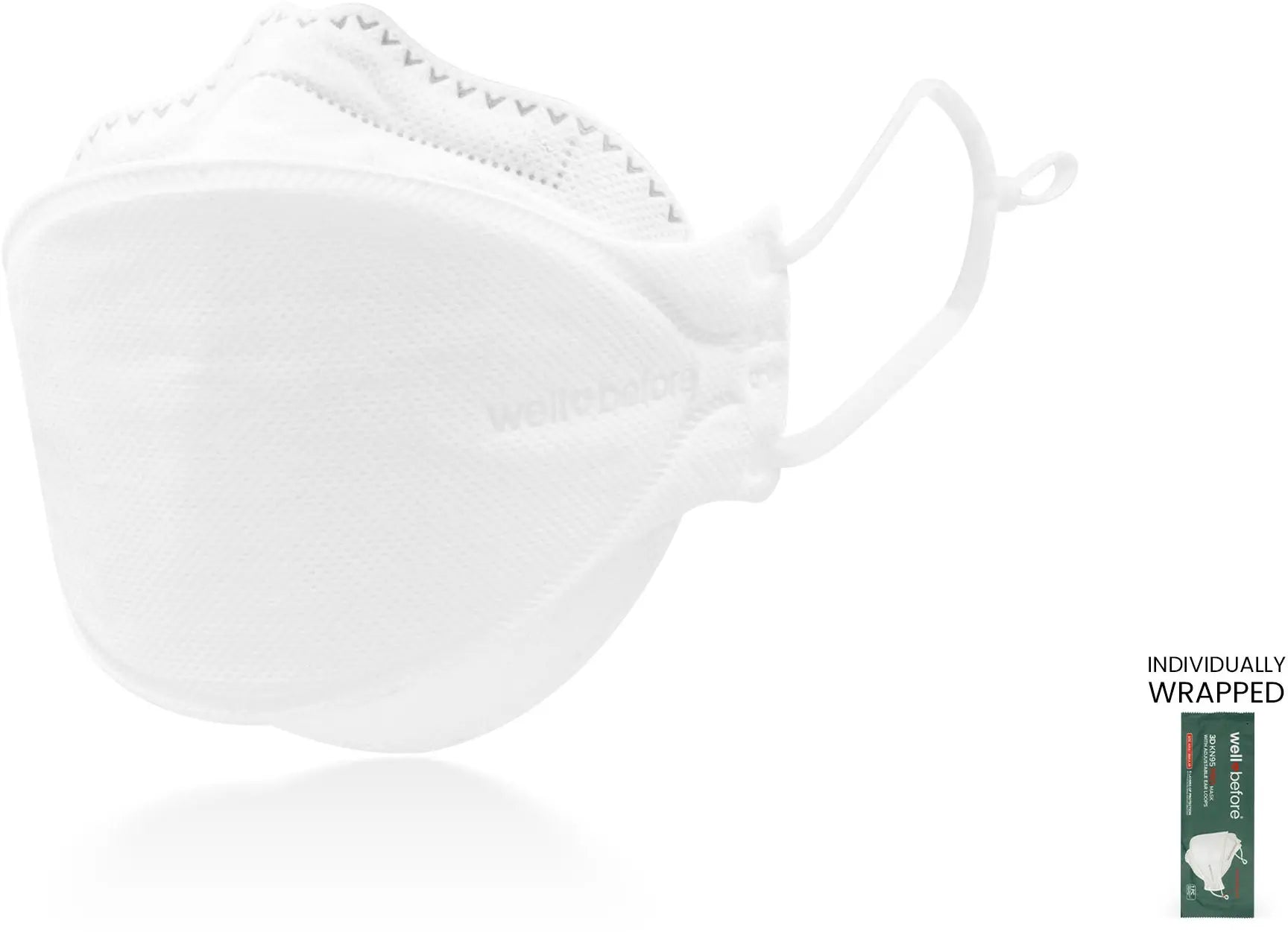 KN95 3D Face Mask | Comfort 3D Fit, Adjustable Ear Loops - Bag of 10