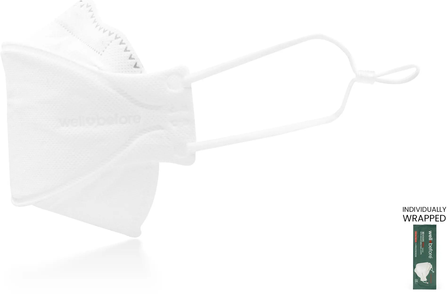 KN95 3D Face Mask | Comfort 3D Fit, Adjustable Ear Loops - Bag of 10