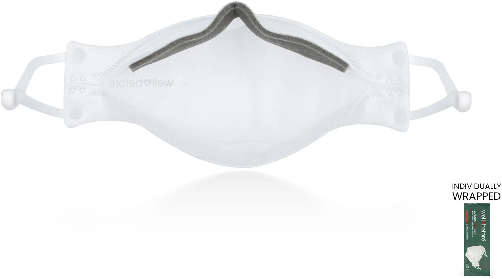 KN95 3D Face Mask | Comfort 3D Fit, Adjustable Ear Loops - Bag of 10