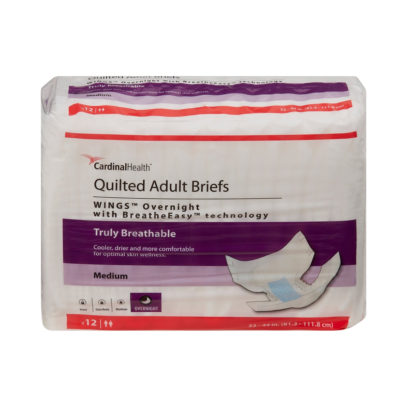 Cardinal Healthc Brief Wings Quilted Overnight Medium