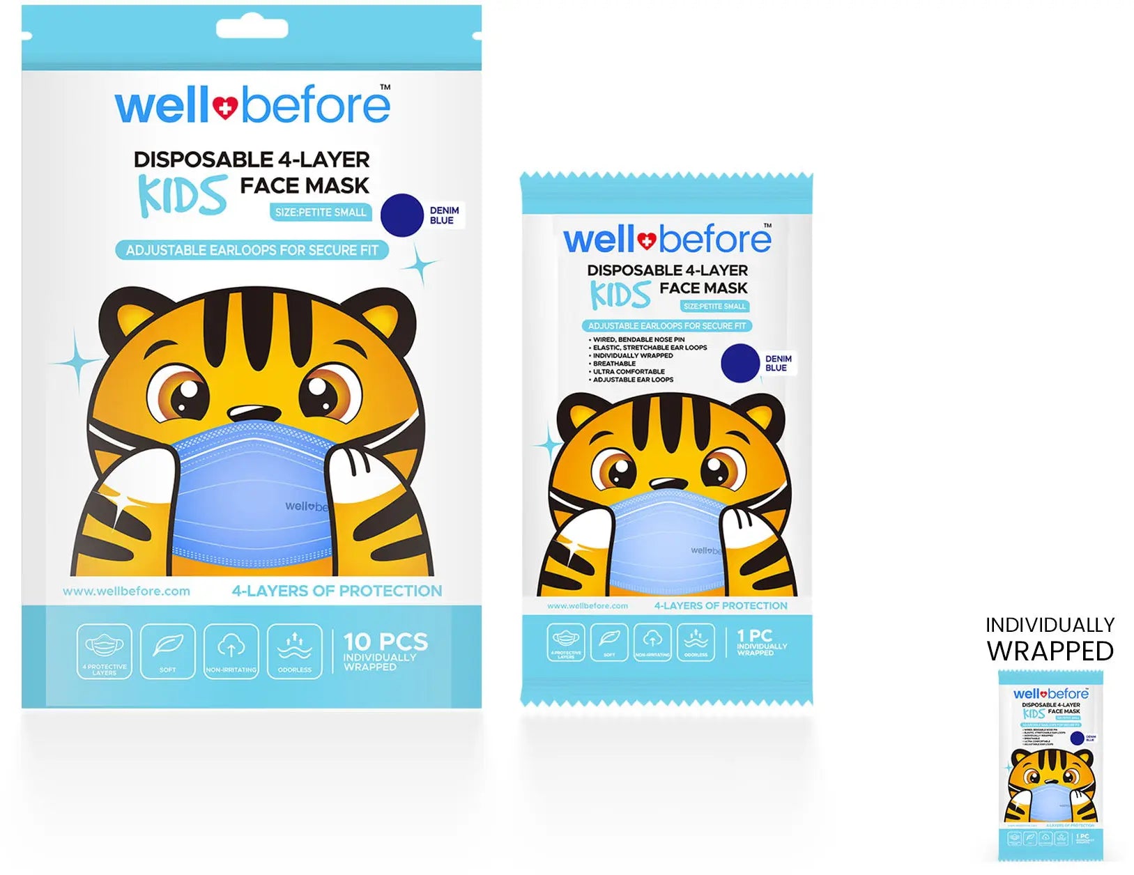 Disposable 4-Ply Kids Mask - BAG of 10