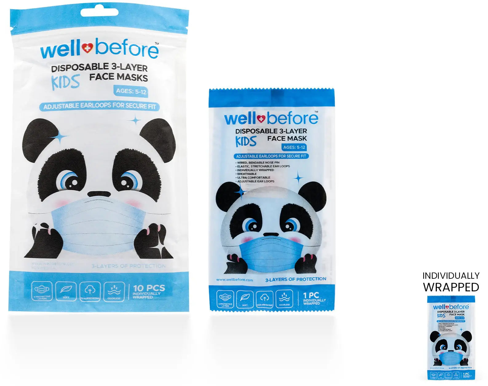 Disposable 3-Ply Kids Mask - BAG of 10