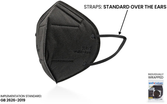 KN95 Face Mask | Individually Wrapped, Elastic Ear Loops - Bag of 10