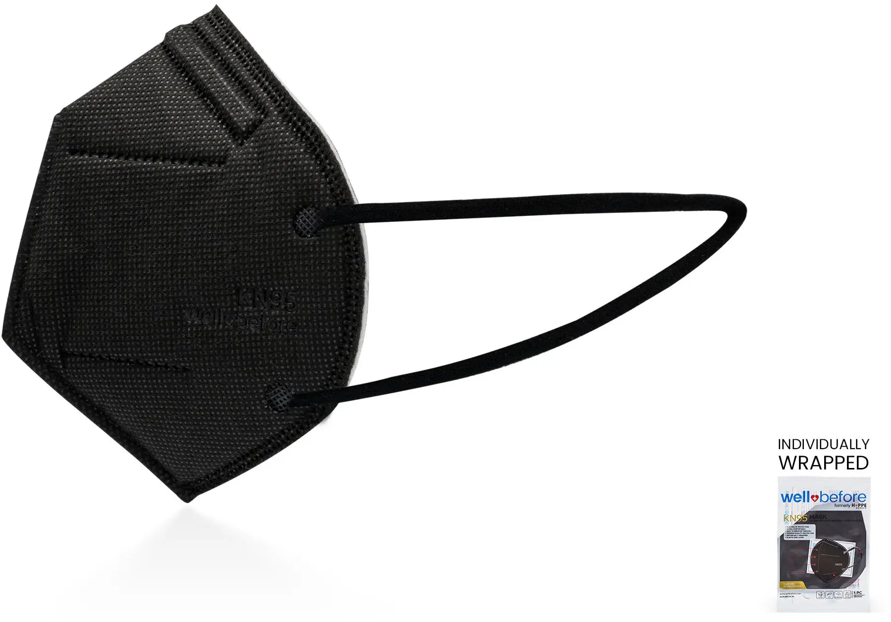 KN95 Face Mask | Individually Wrapped, Elastic Ear Loops - Bag of 10