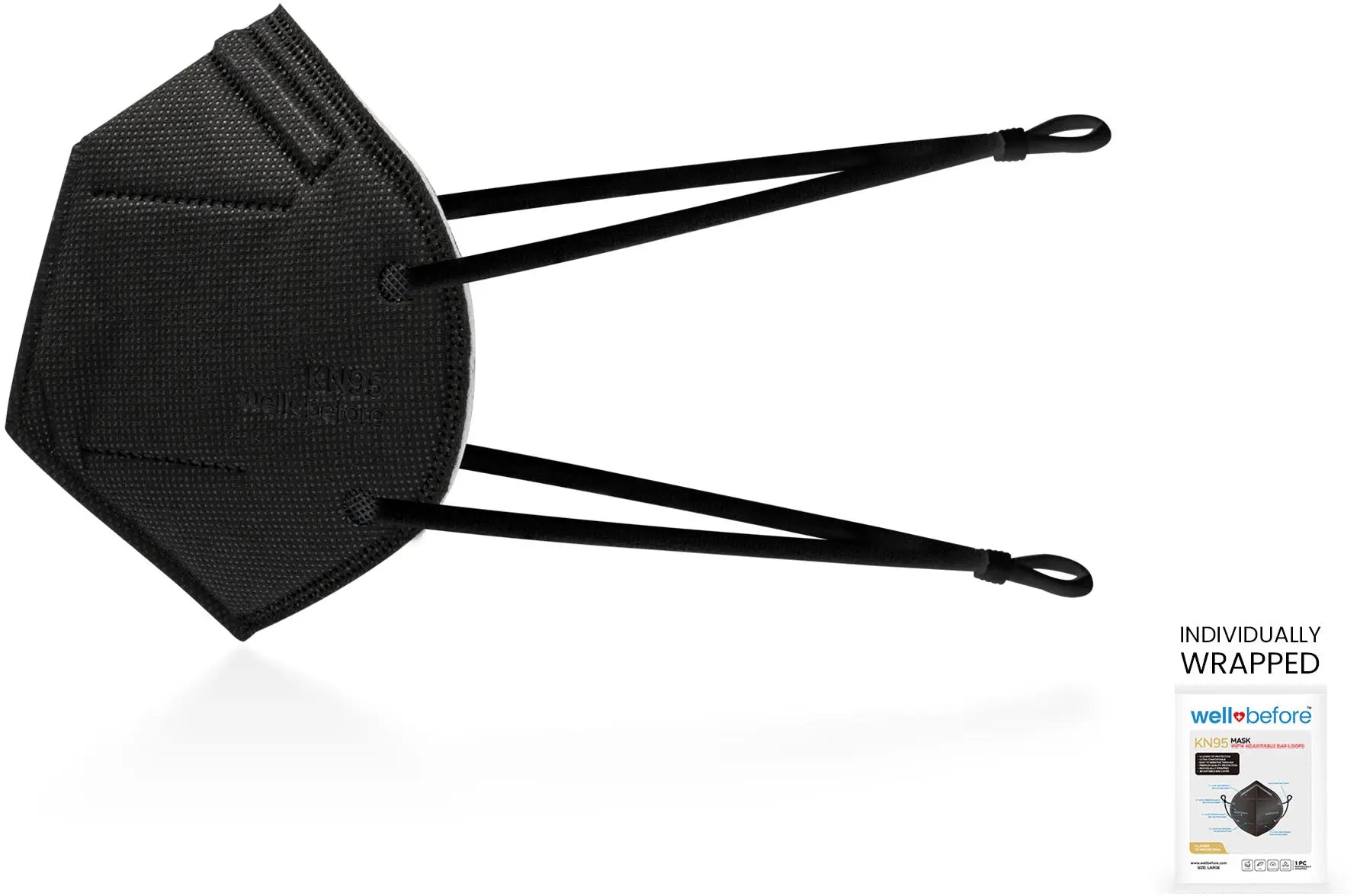 KN95 Face Mask | Individually Wrapped, Elastic Ear Loops - Bag of 10