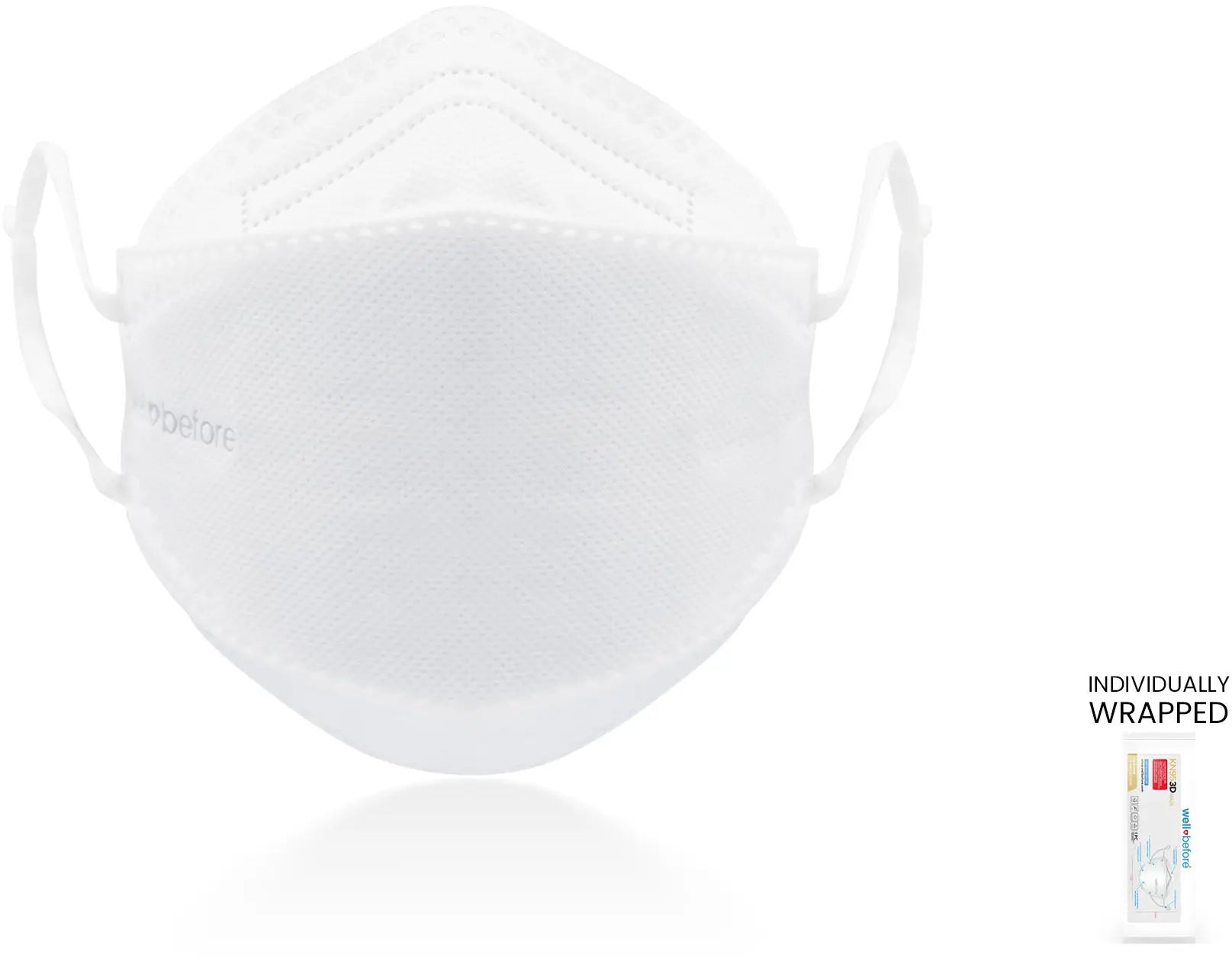 KN95 Face Mask | Individually Wrapped, Elastic Ear Loops - Bag of 10