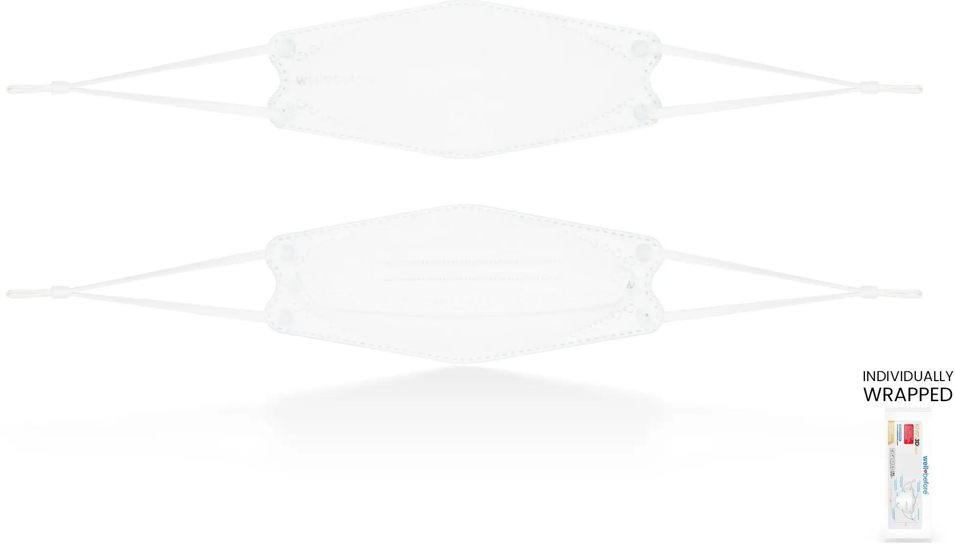 KN95 Face Mask | Individually Wrapped, Elastic Ear Loops - Bag of 10