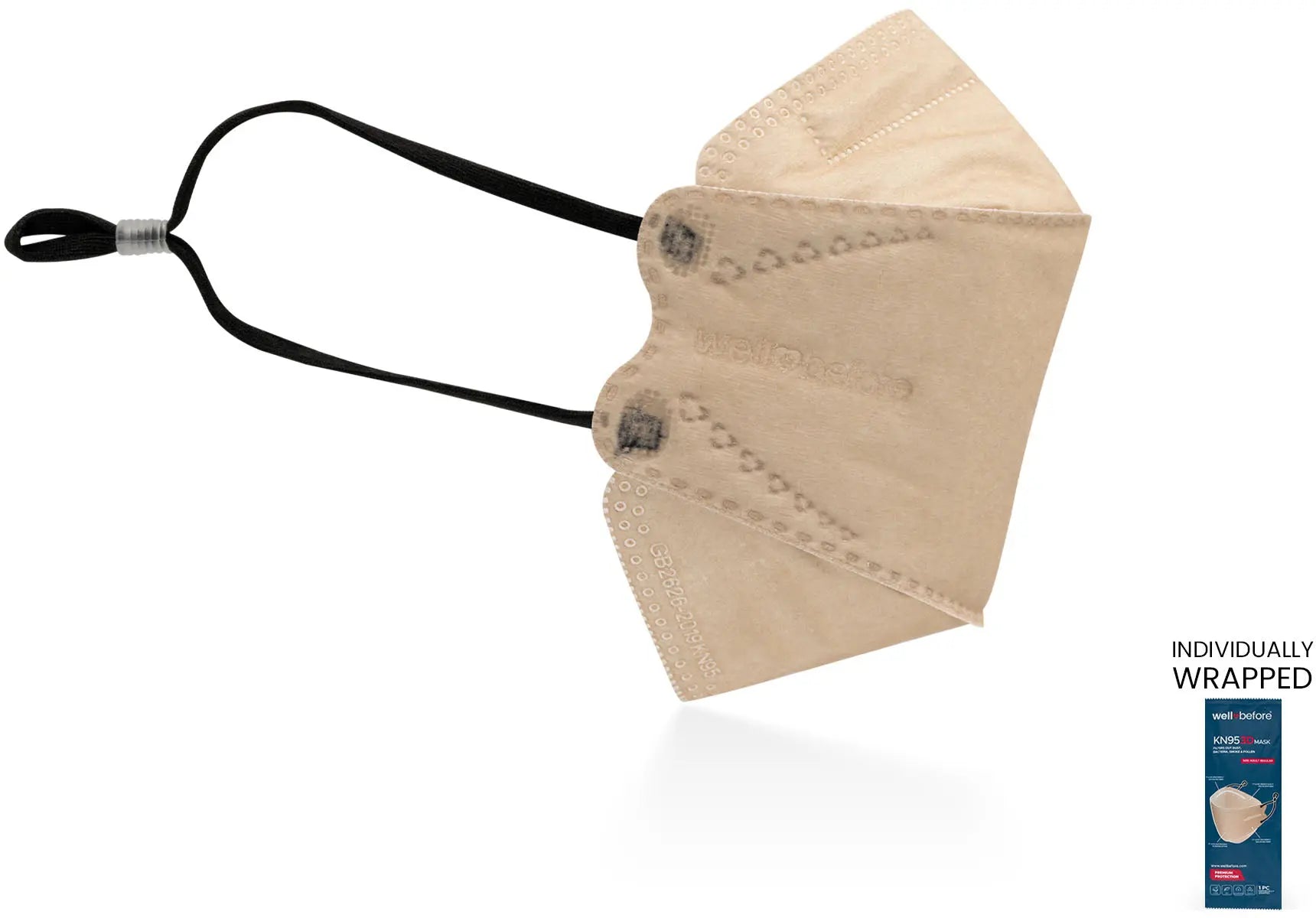 KN95 Face Mask | Individually Wrapped, Elastic Ear Loops - Bag of 10