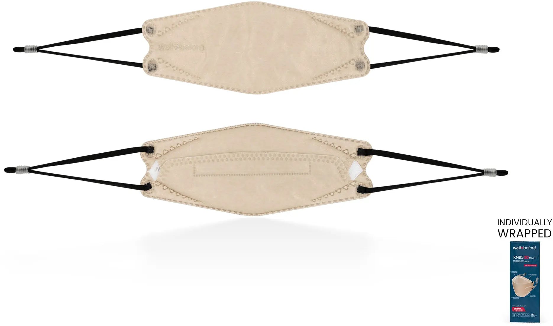 KN95 Face Mask | Individually Wrapped, Elastic Ear Loops - Bag of 10