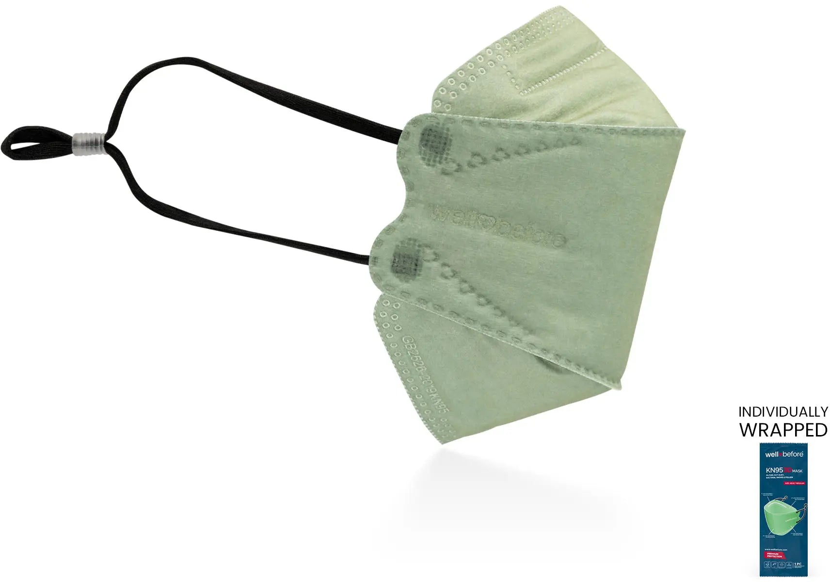 KN95 Face Mask | Individually Wrapped, Elastic Ear Loops - Bag of 10