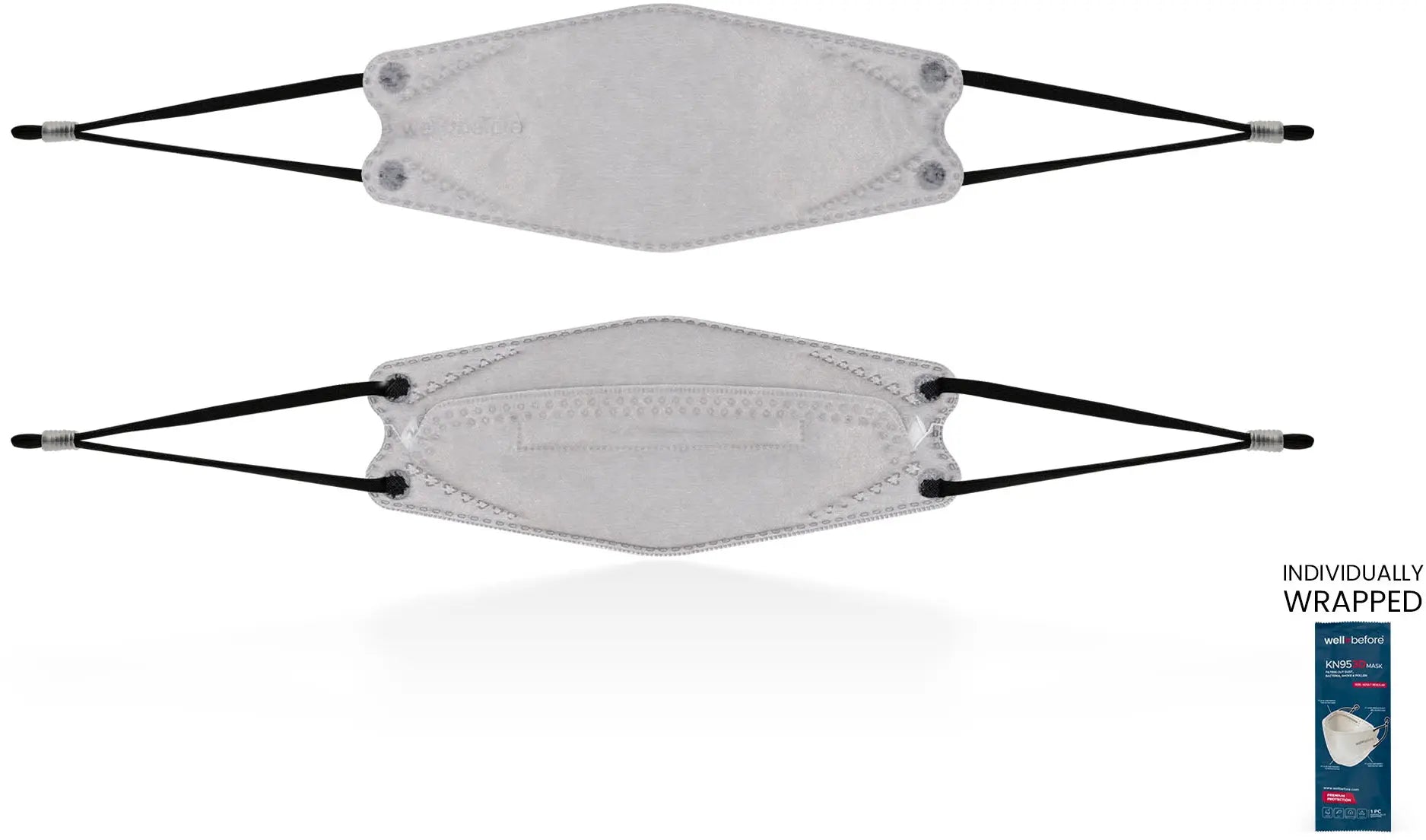 KN95 Face Mask | Individually Wrapped, Elastic Ear Loops - Bag of 10