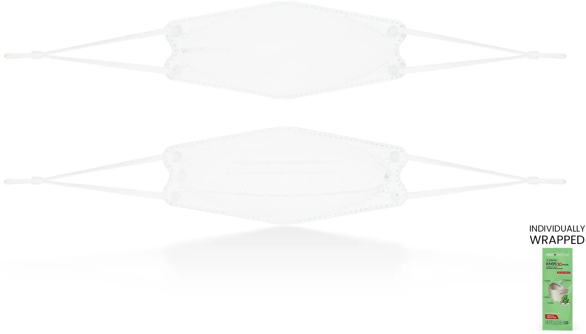 KN95 Face Mask | Individually Wrapped, Elastic Ear Loops - Bag of 10