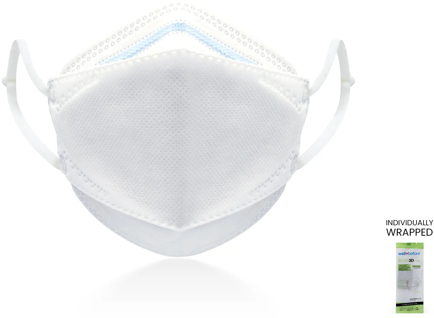 Kids KN95 3D Mask | Individually Wrapped, Elastic Ear Loops - Bag of 10